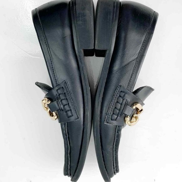 Square toe black leather loafter - Picture 5 of 6
